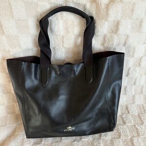 NWT! Rare! Coach F59818 Black Leather Derby Shopper Tote Women's Bag